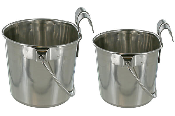 Honeydak 4 Pcs Flat Sided Pail With Dual Hooks 1 Quart Stainless Steel